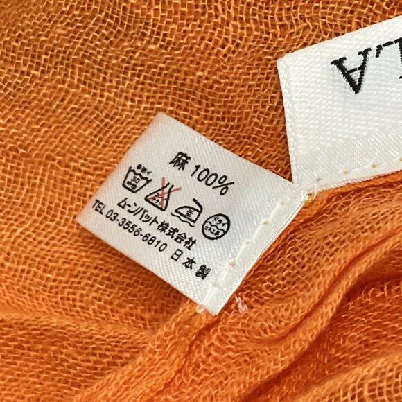Auth FURLA - Orange Hemp Scarf - Picture 5 of 6